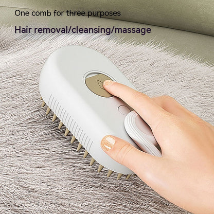 Escova a Vapor para Gatos e Cães Steamy Dog Brush 3 em 1, Pente Elétrico com Spray para Remoção de Pelos, Pente de Massagem para Cuidados com os Pets (Desativado conforme recomendado pela ZCT)