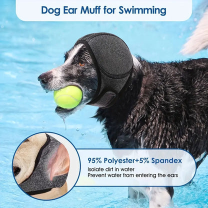 2Pcs / 1Pc Dog Ear Protector Earmuffs Bandana for Noise Reduction and Hearing Protection Adjustable Head Fixation Design Breathable Soft Material Suitable for Swimming Beach