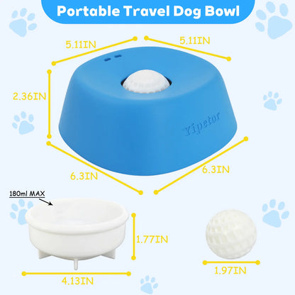 Yipetor Slow Feeder Dog Bowls for Liquid Treat, [Built-In Rolling Ball] No Spill Bone Broth Dog Licking Bowl, Multi-Purpose Puppy Yogurt Feeder Bowl for All Breeds Dietary Supplement/Post-Op Nutrition Feeding.Valentines Gift for Pets
