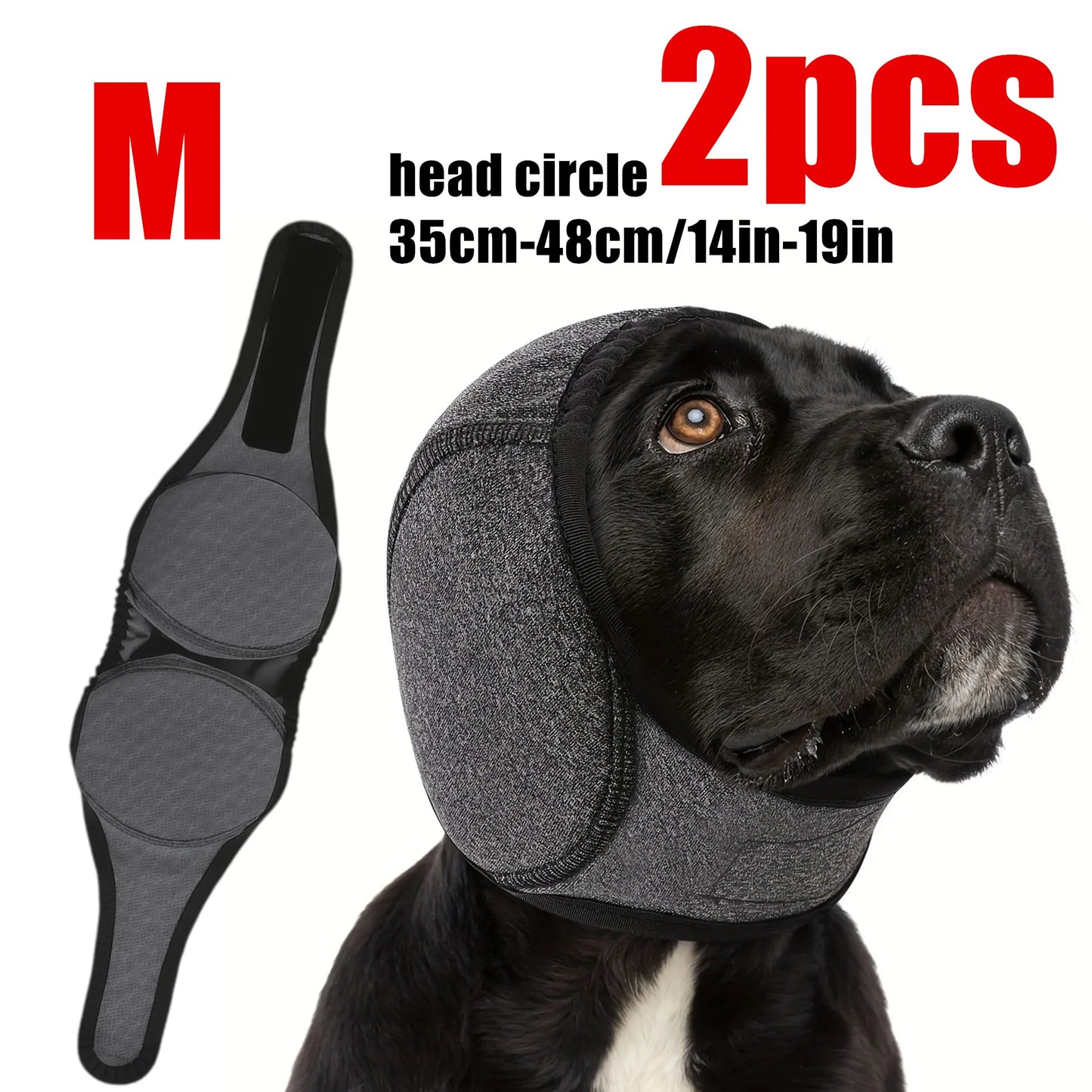 2Pcs / 1Pc Dog Ear Protector Earmuffs Bandana for Noise Reduction and Hearing Protection Adjustable Head Fixation Design Breathable Soft Material Suitable for Swimming Beach