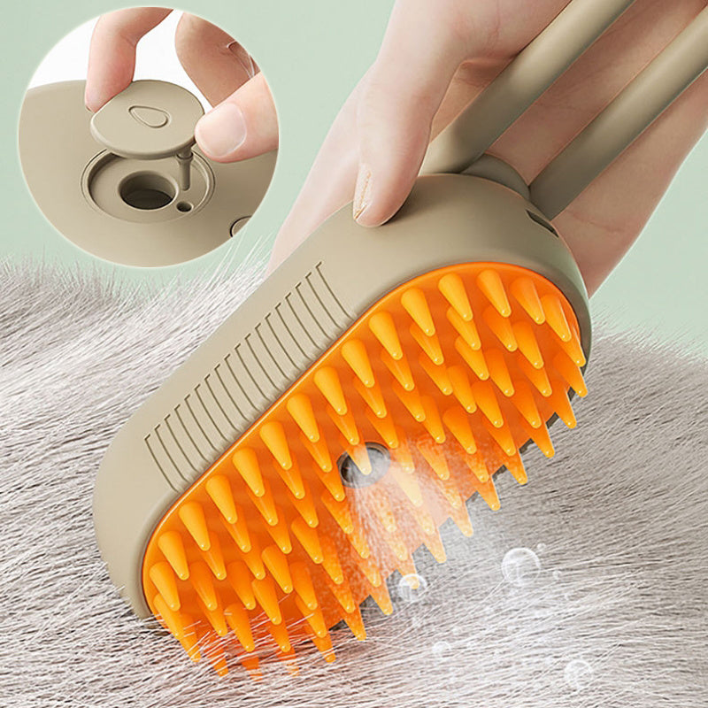 Escova a Vapor para Gatos e Cães Steamy Dog Brush 3 em 1, Pente Elétrico com Spray para Remoção de Pelos, Pente de Massagem para Cuidados com os Pets (Desativado conforme recomendado pela ZCT)
