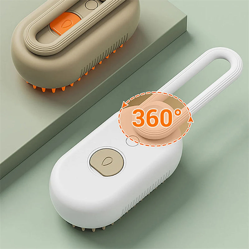 Escova a Vapor para Gatos e Cães Steamy Dog Brush 3 em 1, Pente Elétrico com Spray para Remoção de Pelos, Pente de Massagem para Cuidados com os Pets (Desativado conforme recomendado pela ZCT)