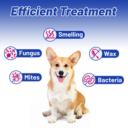 Wellix Ear Cleaner for Dogs & Cats - Soothing Honeysuckle Formula for Itch and Odor Relief, 120Ml