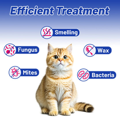 Wellix Ear Cleaner for Dogs & Cats - Soothing Honeysuckle Formula for Itch and Odor Relief, 120Ml