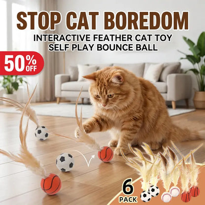 Unleash the Fun with Our Interactive Cat Toy Bouncy Balls - Buy 4 Get 2 Free! Perfect for Indoor Play and Boredom Relief for Kittens and Adult Cats!