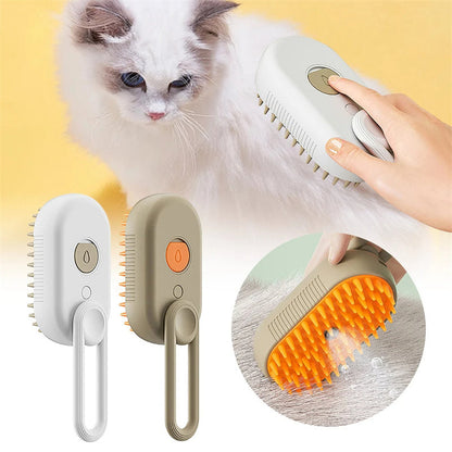 Escova a Vapor para Gatos e Cães Steamy Dog Brush 3 em 1, Pente Elétrico com Spray para Remoção de Pelos, Pente de Massagem para Cuidados com os Pets (Desativado conforme recomendado pela ZCT)